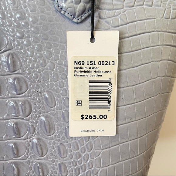 Brahmin Medium Asher Melbourne Leather Purse Periwinkle Blue - Picture 5 of 11